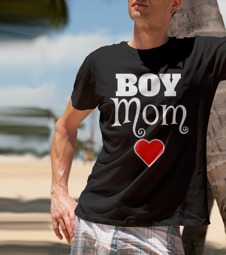 Boy Mom Heart Love My Boys Mother Of Boys T-Shirt