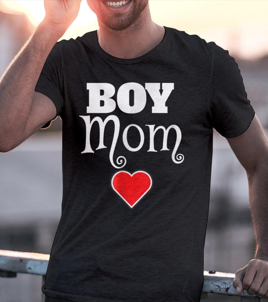 Boy Mom Heart Love My Boys Mother Of Boys T-Shirt