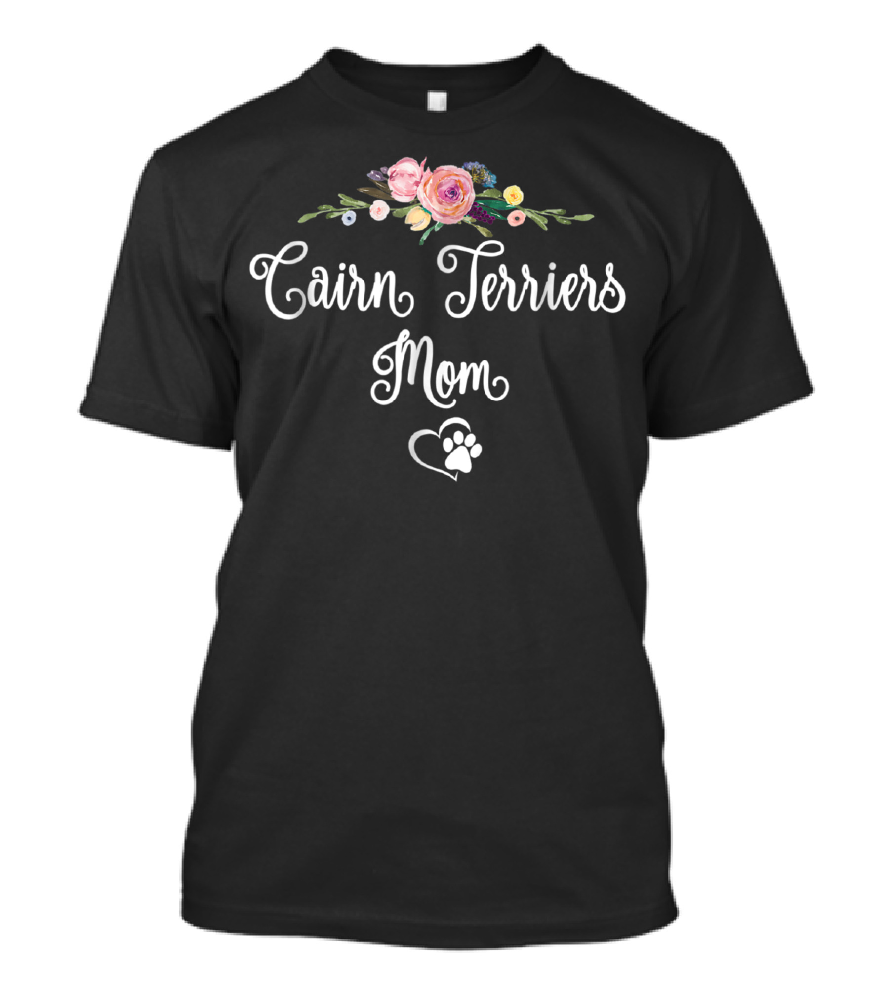 Cairn Terriers Mom Floral Pawprint Heart T-Shirt