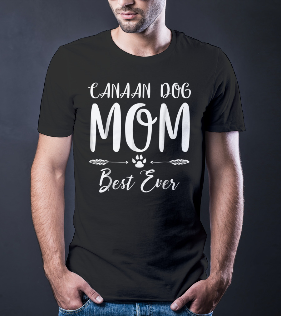 Canaan Dog Mom Best Ever Paw Print Arrows T-Shirt