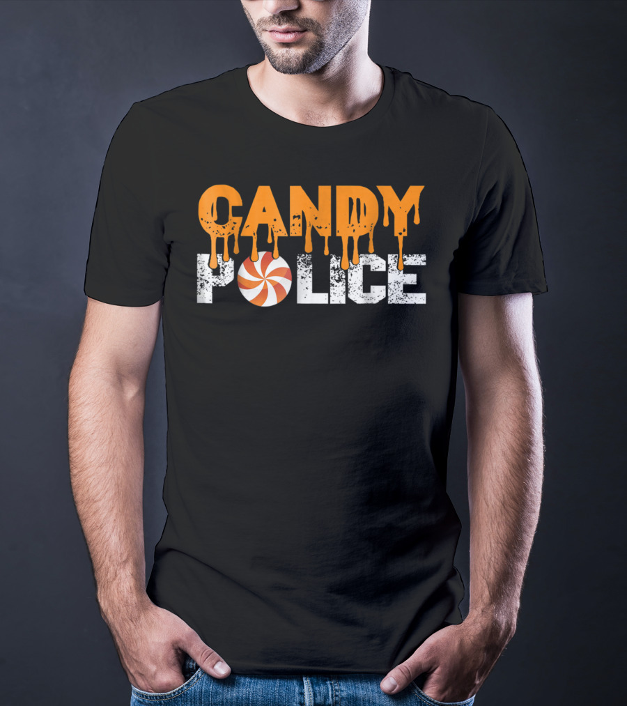 Candy Police Funny Mom Or Dad Halloween Candy Inspector T-Shirt