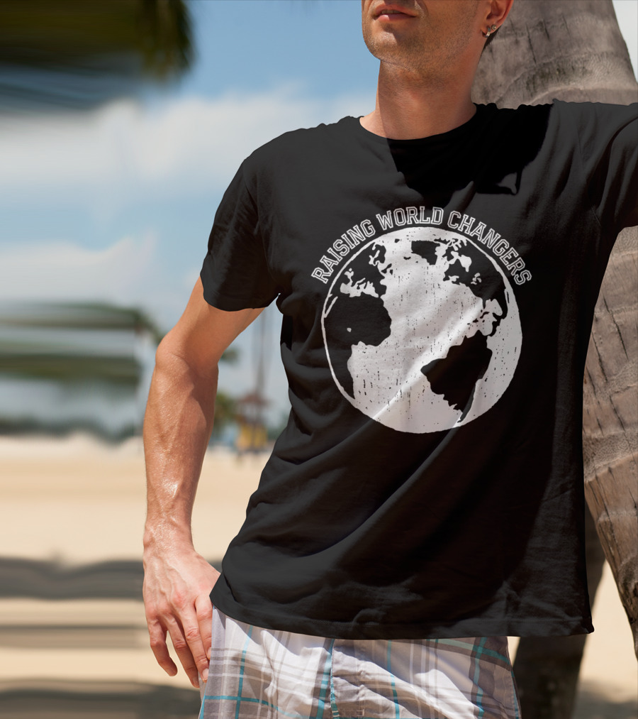 Raising World Changers Christian Mom World Map T-Shirt