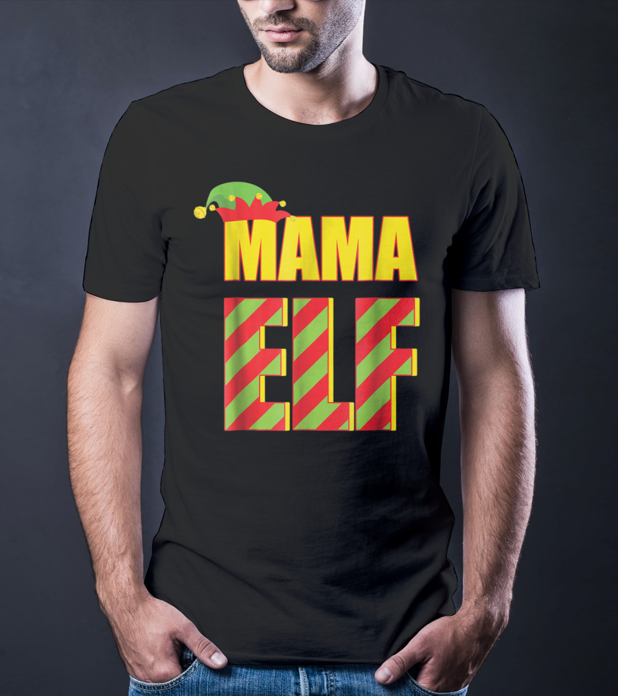 Mama Elf Christmas Family Matching Fun Women T-Shirt