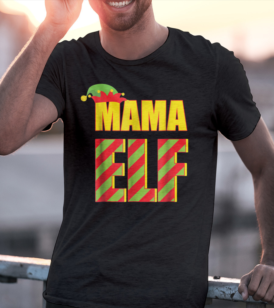 Mama Elf Christmas Family Matching Fun Women T-Shirt