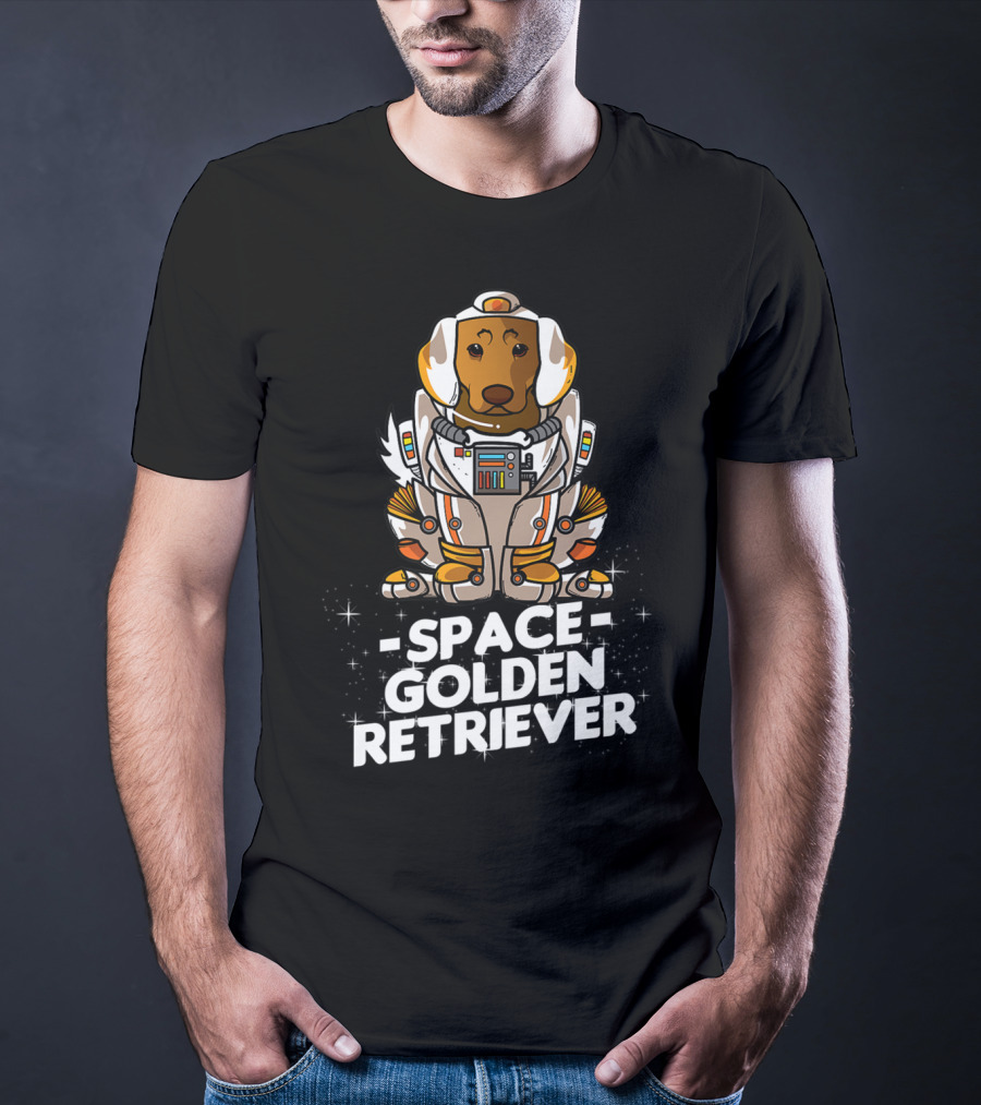 Space Golden Retriever Dog In Space Suit T-Shirt