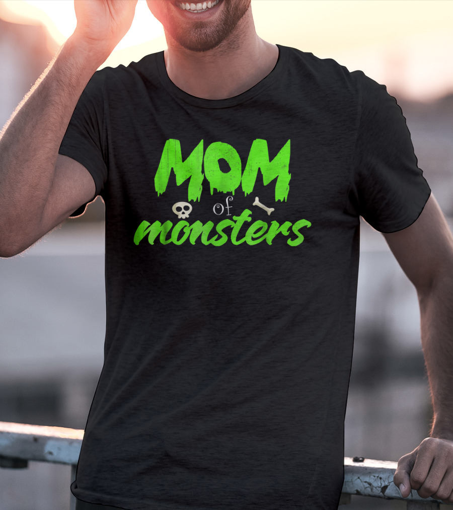 Mom Of Monsters Skull Bone Kids Christmas Girls T-Shirt