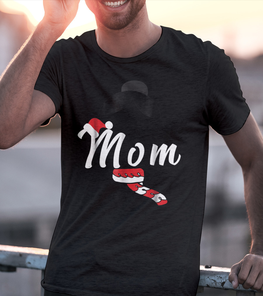 Cool Mom Christmas Santa Hat Candy Cane Family Matching Holiday T-Shirt