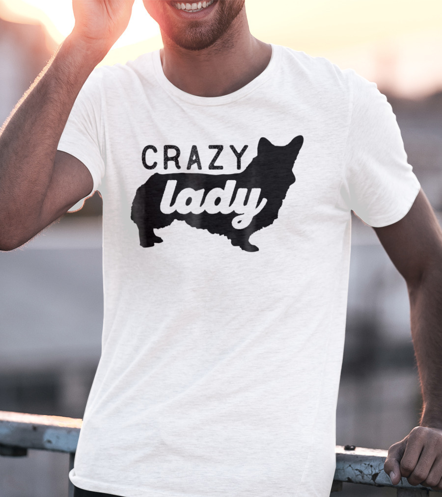 Crazy Corgi Lady Dog Mom Mama Corgi Lover T-Shirt
