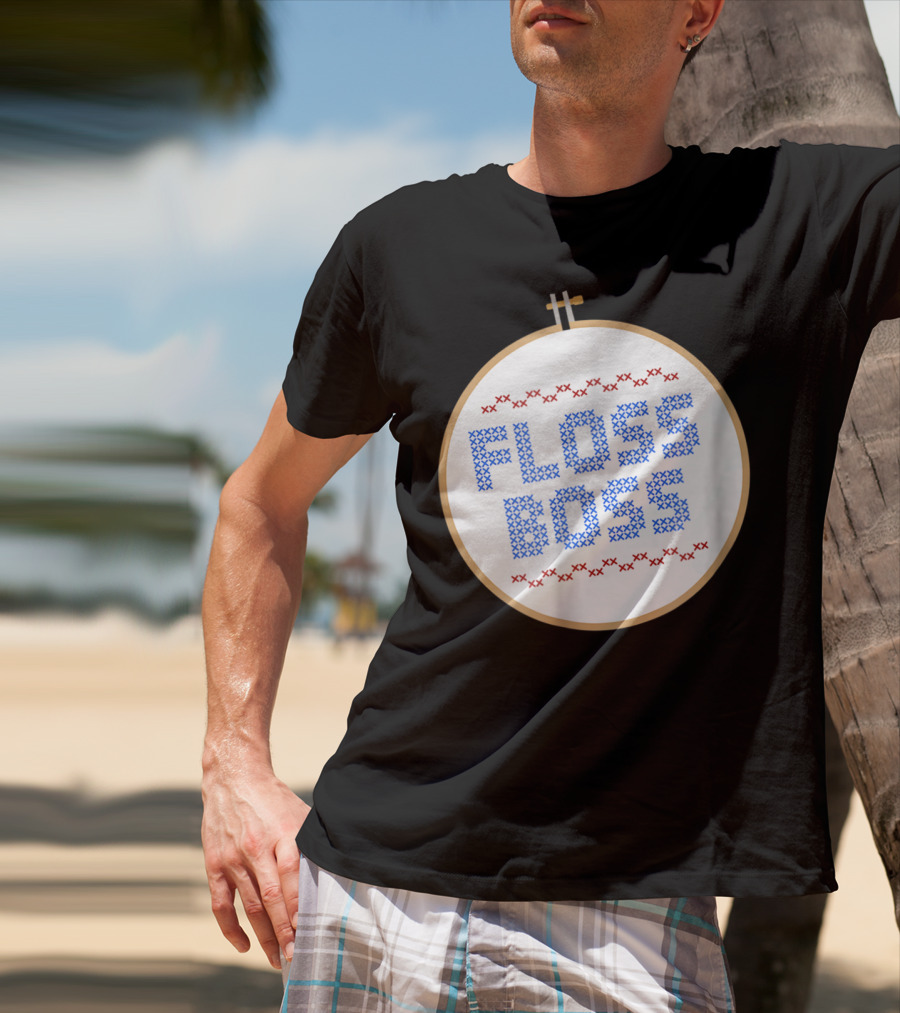 Floss Boss Cross Stitch Hoop For Crafty Woman Mom Or Grandma T-Shirt