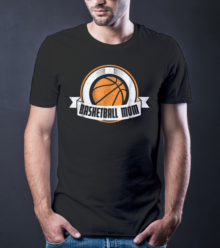 Basketball Mom Cute Basketball Emblem T-Shirt