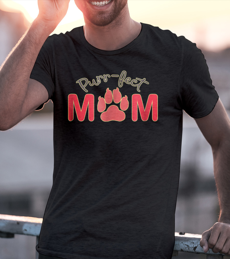 Purr-Fect Mom Cat Paw Print Mother's Day Birthday T-Shirt