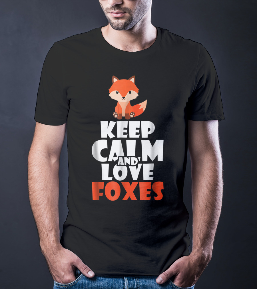 Cute Fox KEEP CALM AND LOVE FOXES Girls T-Shirt