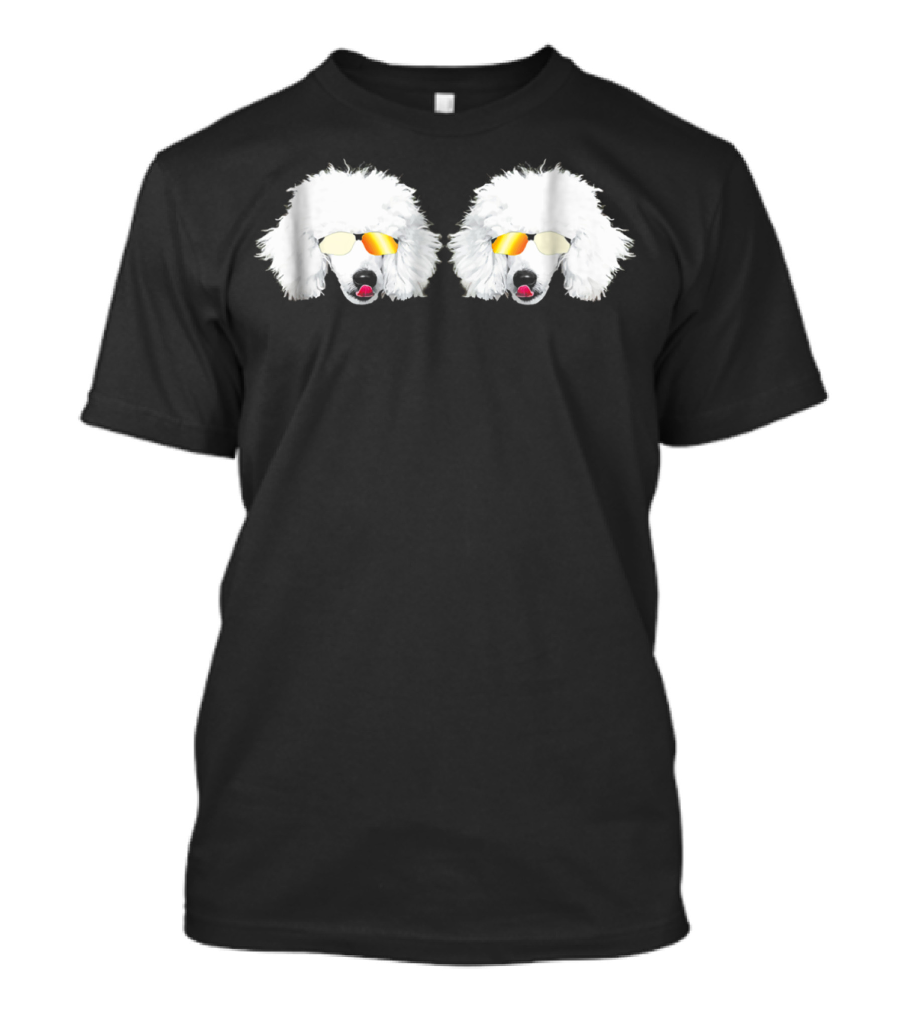 Cute Poodle White Poodle Sunglasses Fluffy Twins T-Shirt