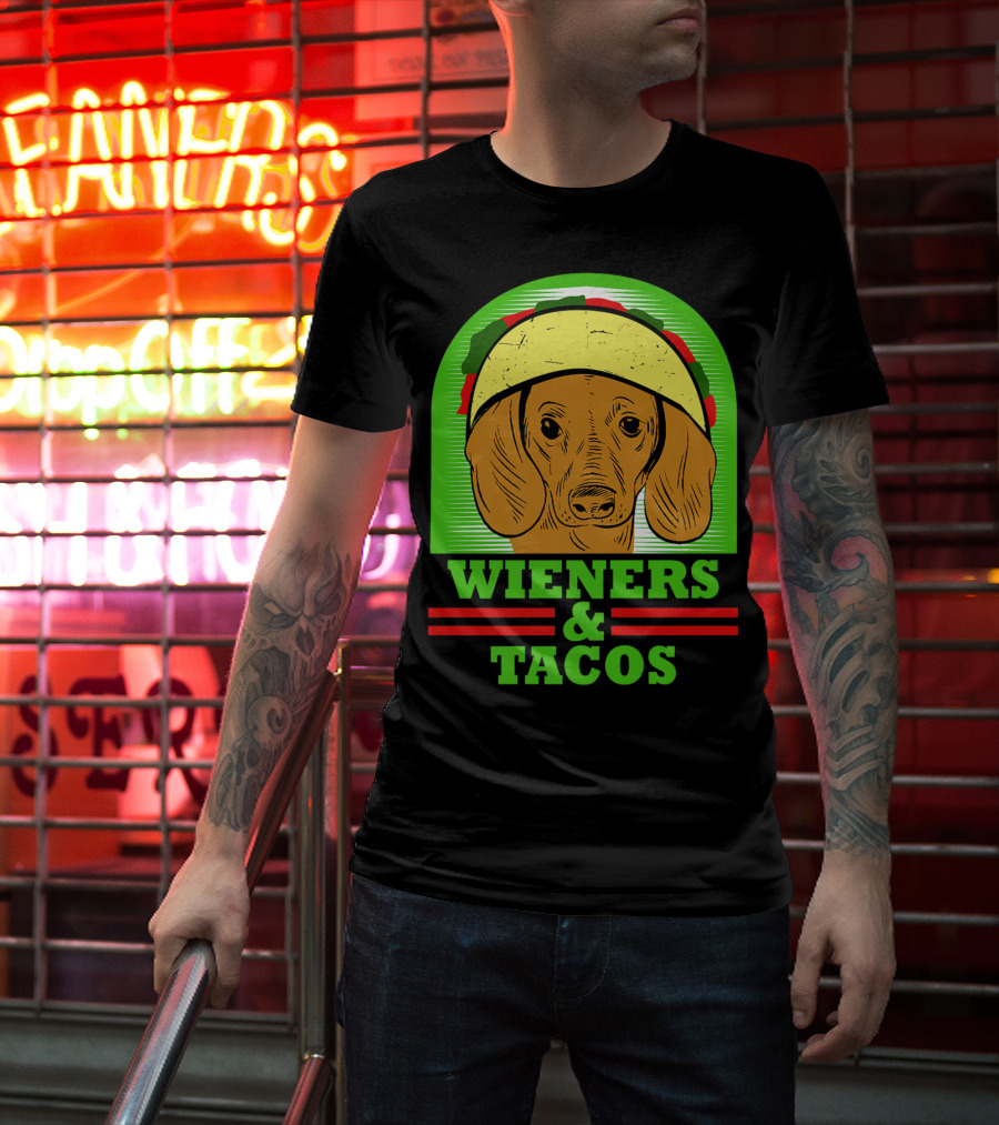 Wieners And Tacos Dachshund Wiener Dog Taco Lover Doxie T-Shirt