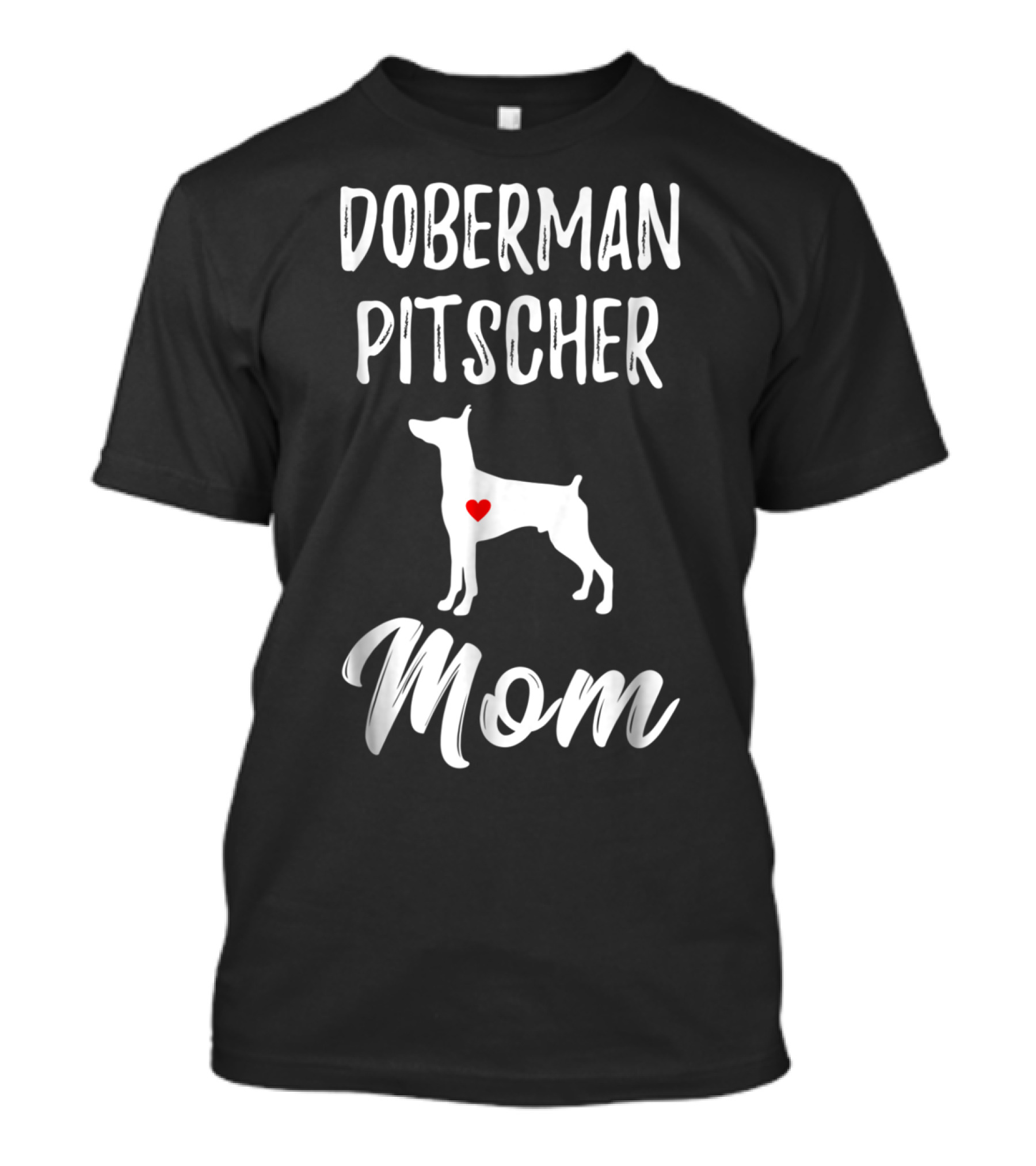 Doberman Pinscher Mom With Heart Accent T-Shirt