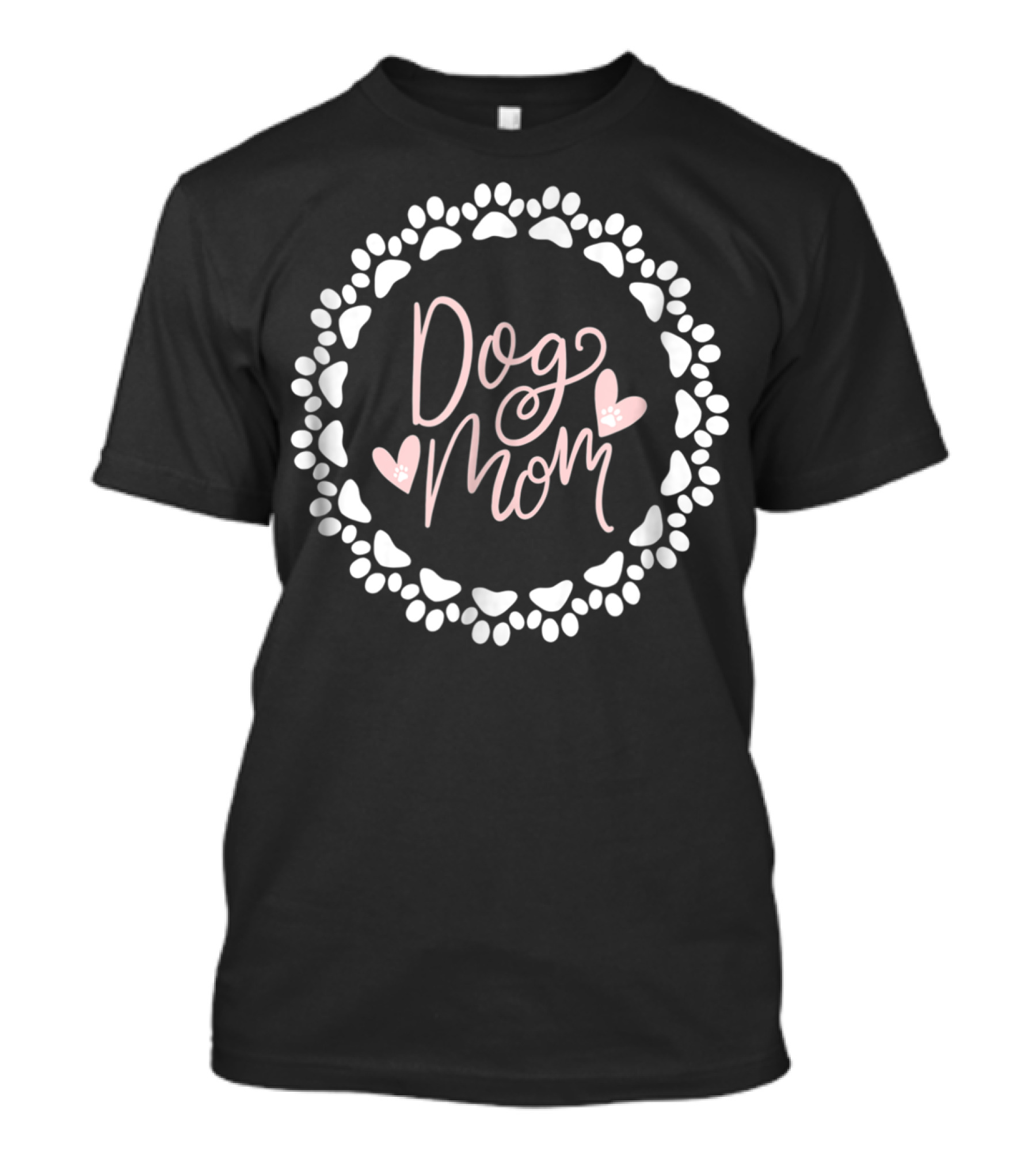 Dog Mom Paw Print Heart Lover Circle T-Shirt