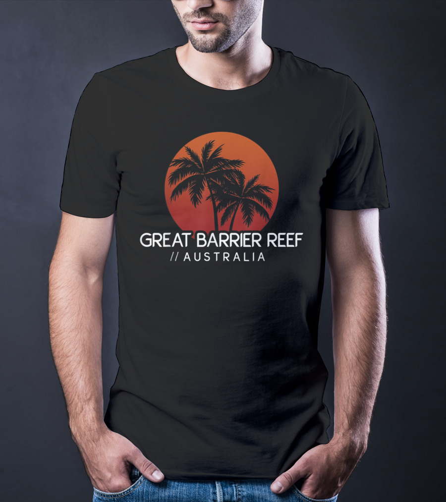 Great Barrier Reef Australia Sunset Palms T-Shirt