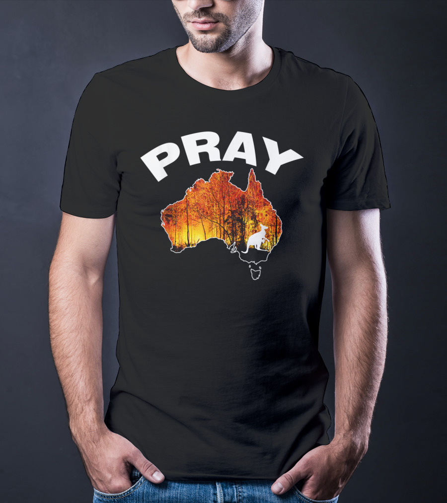 Pray Australia Bush Fire Awareness Kangaroo T-Shirt