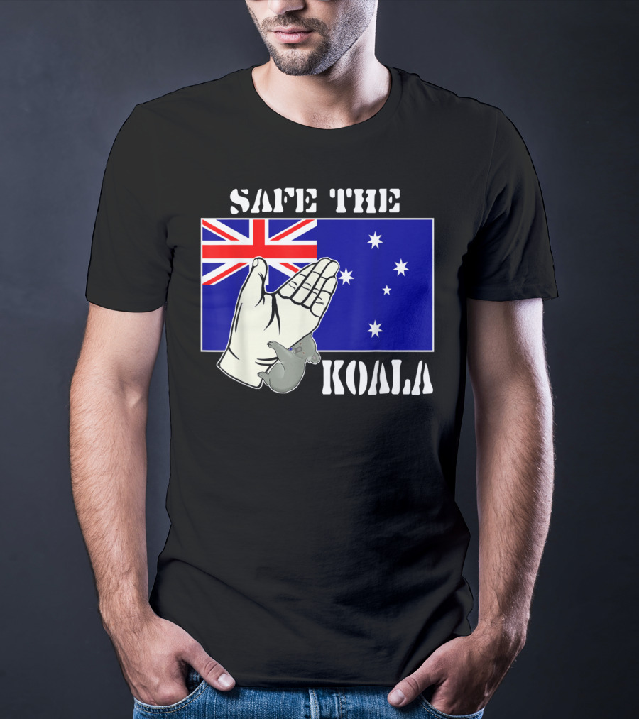 Safe The Koala Australia Flag Animal Welfare Koala T-Shirt