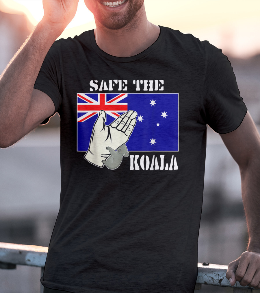 Safe The Koala Australia Flag Animal Welfare Koala T-Shirt