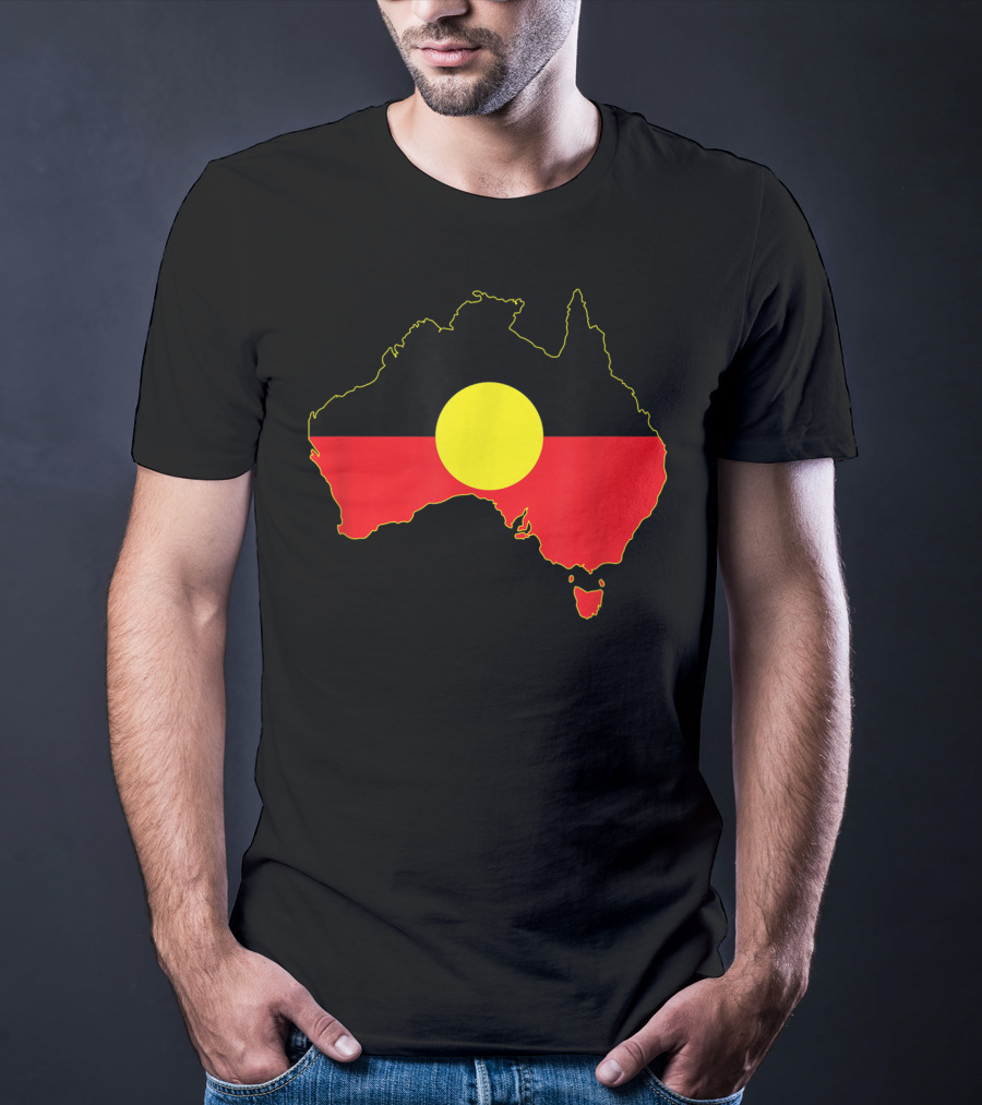 Aboriginal Flag Incorporated Map Of Australia T-Shirt