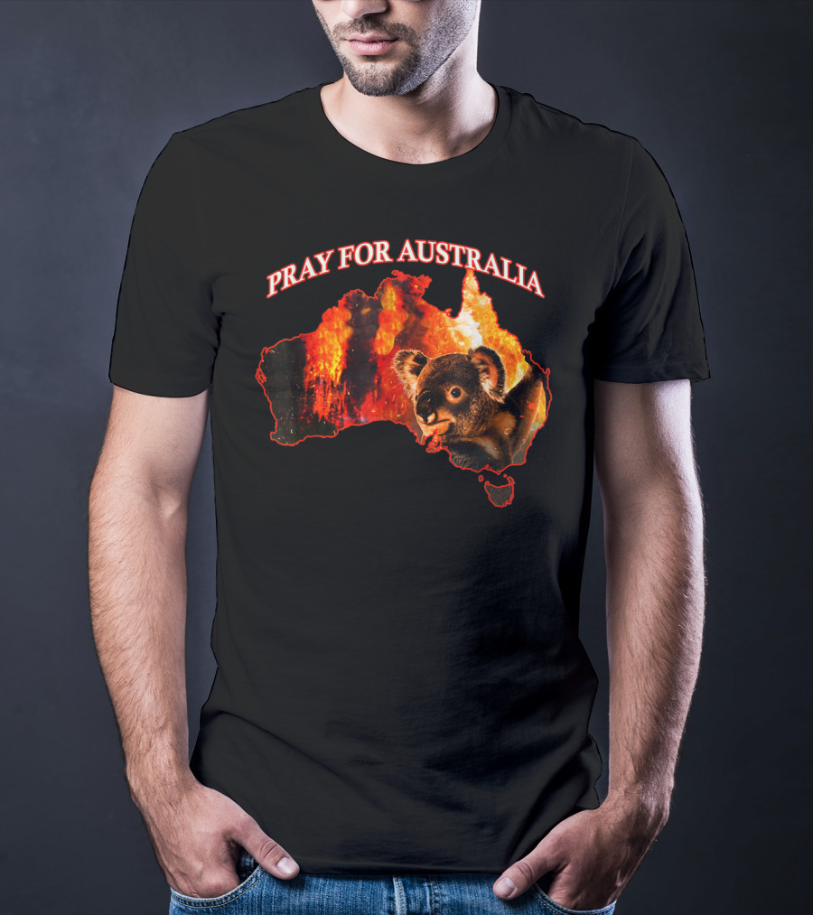 Pray For Australia Australian Koala Fire Map T-Shirt
