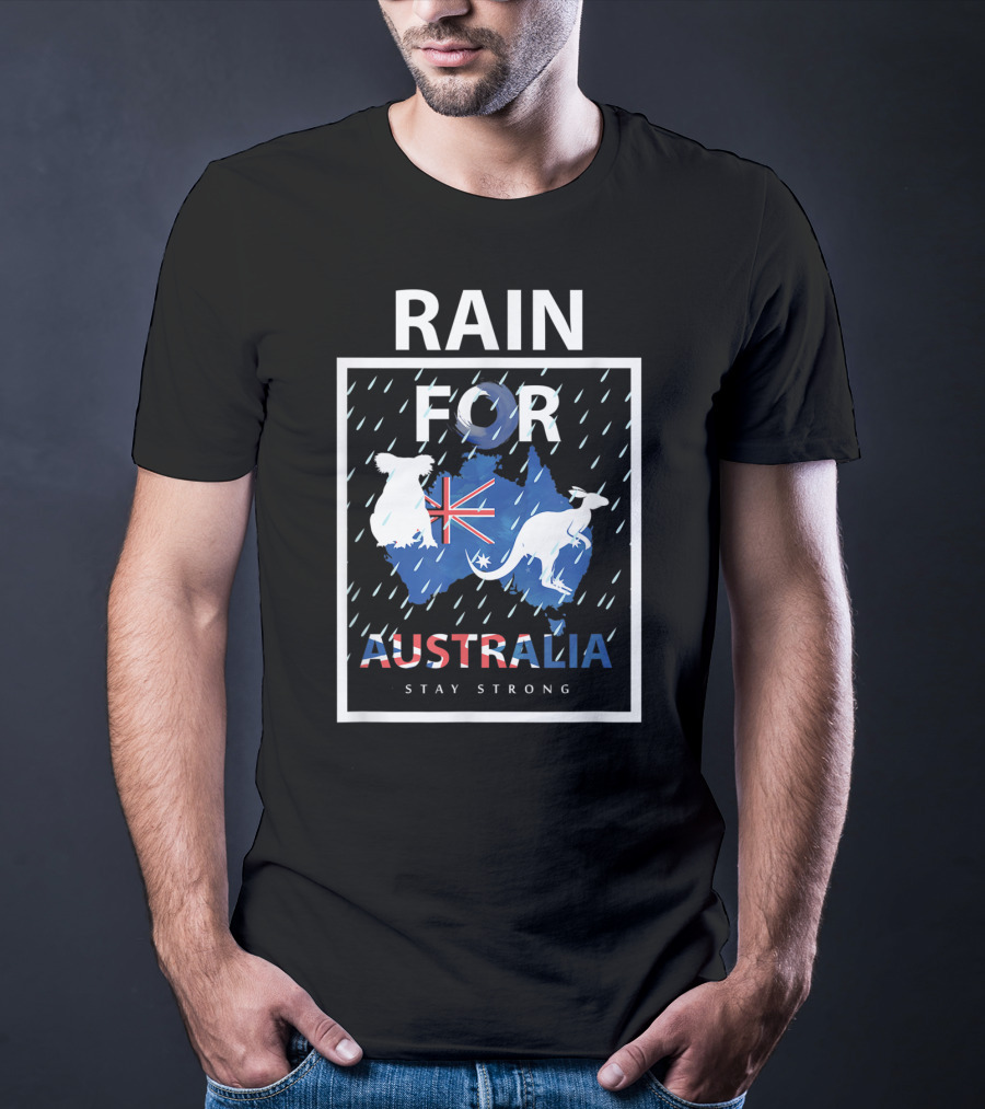 Rain For Australia Stay Strong Koala Kangaroo Flag T-Shirt