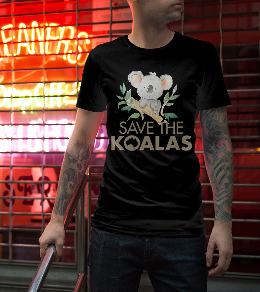 Save The Koalas Cute Bear Lovers Australia Branch T-Shirt