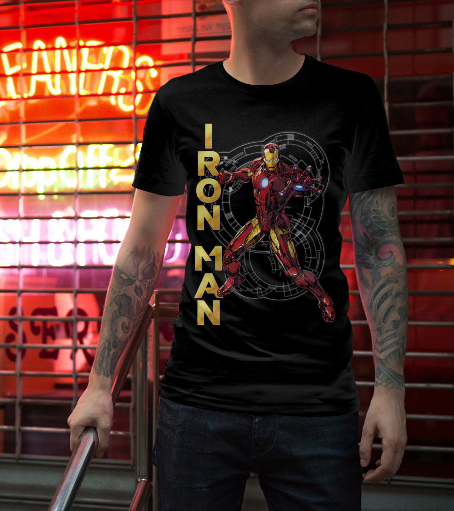 Marvel Avengers Assemble Iron Man Tech Suit Blueprint T-Shirt