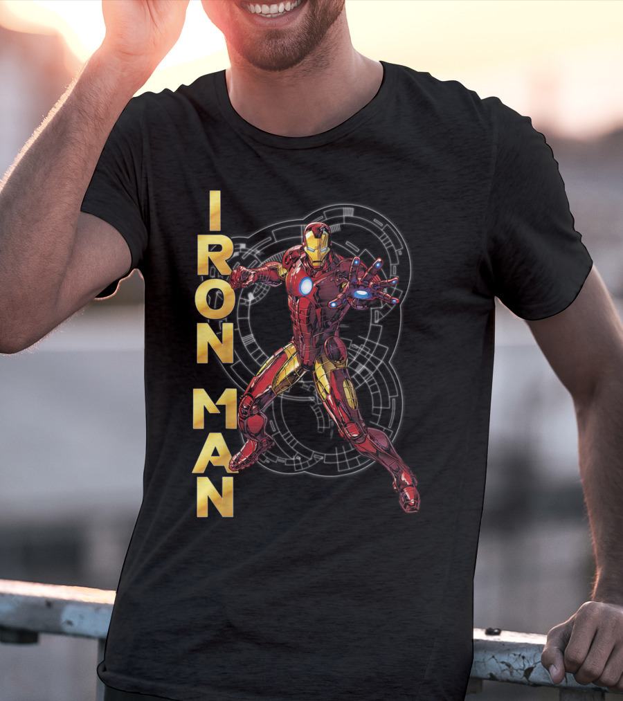 Marvel Avengers Assemble Iron Man Tech Suit Blueprint T-Shirt