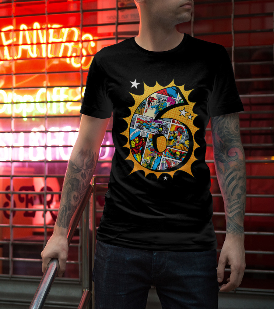 Marvel Avengers Comics Birthday 6 Superhero T-Shirt