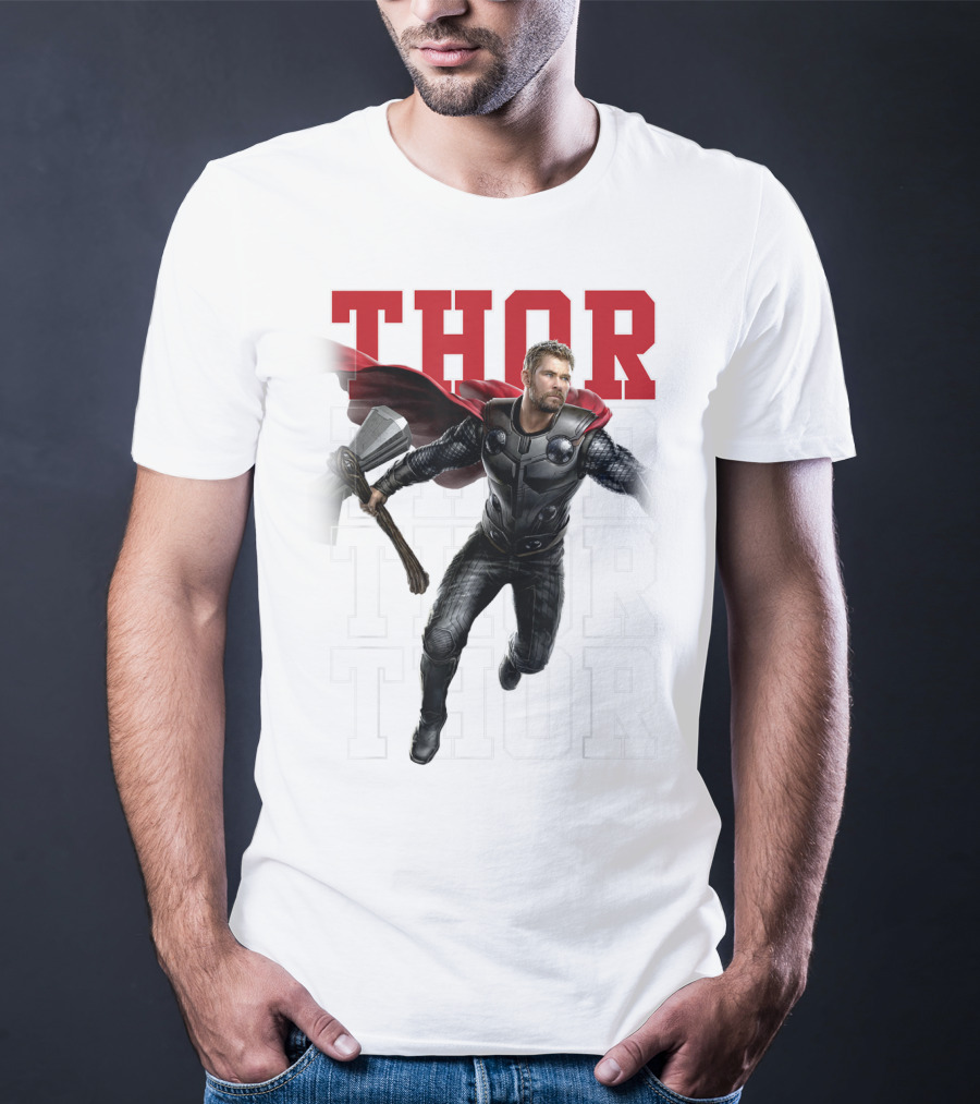 Marvel Avengers Endgame Thor Text Overlay Pose T-Shirt