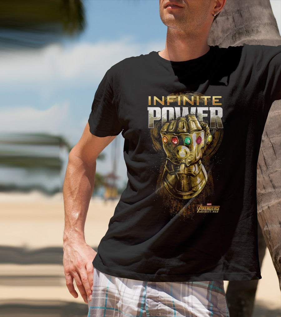 Infinite Power Gold Gauntlet Marvel Avengers Infinity War T-Shirt