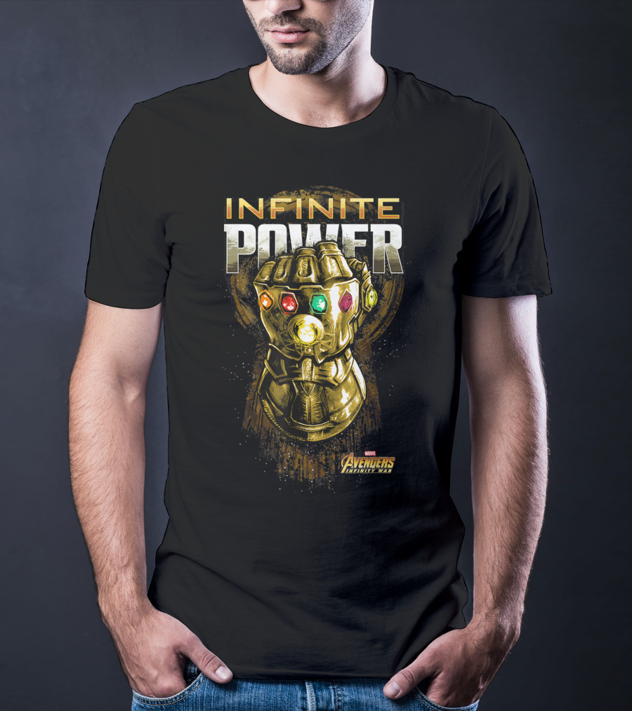 Infinite Power Gold Gauntlet Marvel Avengers Infinity War T-Shirt