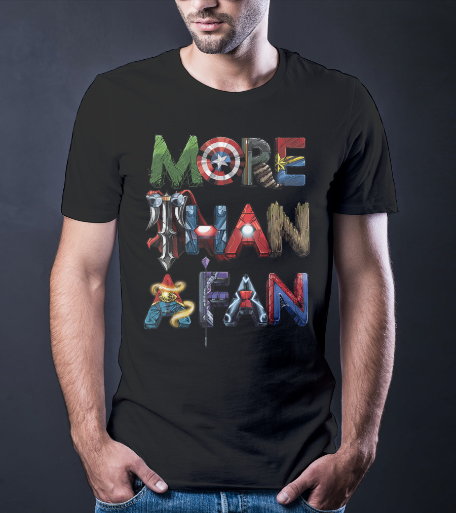 Marvel Avengers Iconic Heroes Word Art More Than A Fan T-Shirt