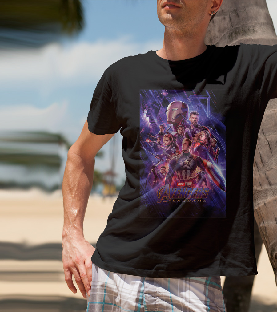 Marvel Studios Avengers Endgame Space Group Captain America Iron Man T-Shirt