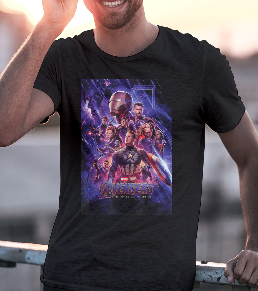 Marvel Studios Avengers Endgame Space Group Captain America Iron Man T-Shirt
