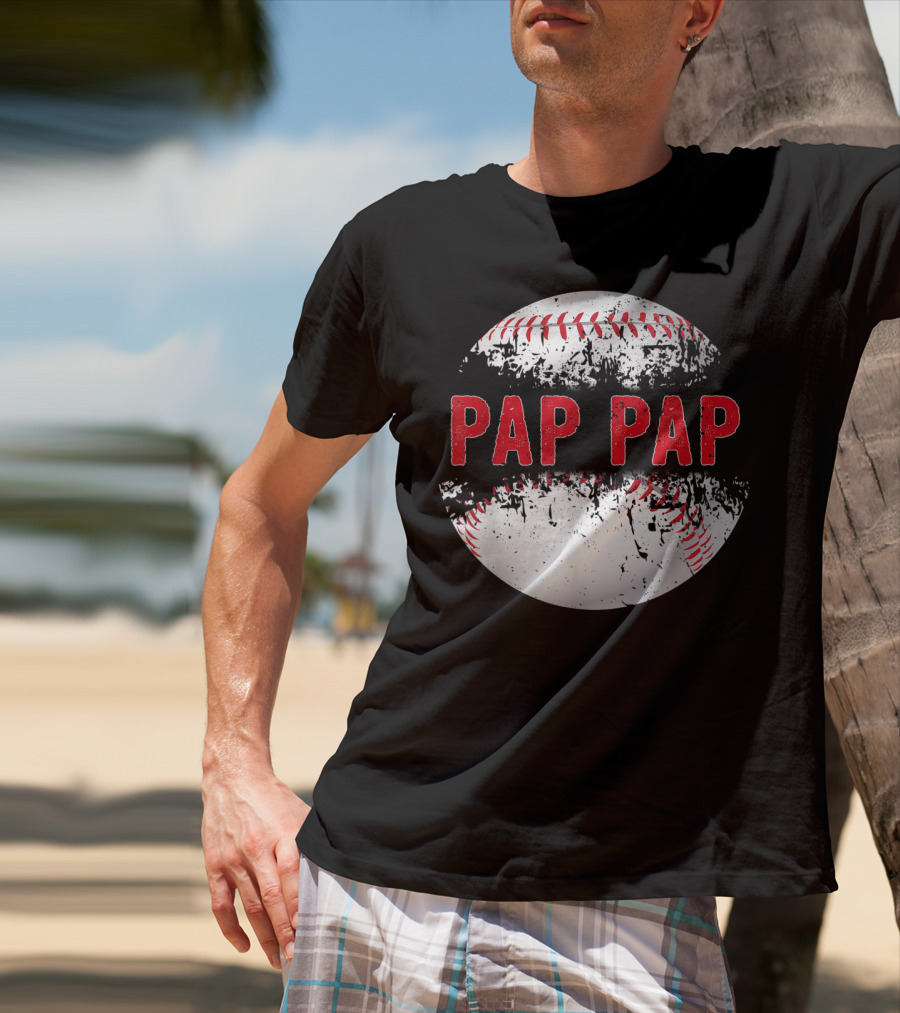 Pap Pap Baseball Softball Lover Father's Day T-Shirt