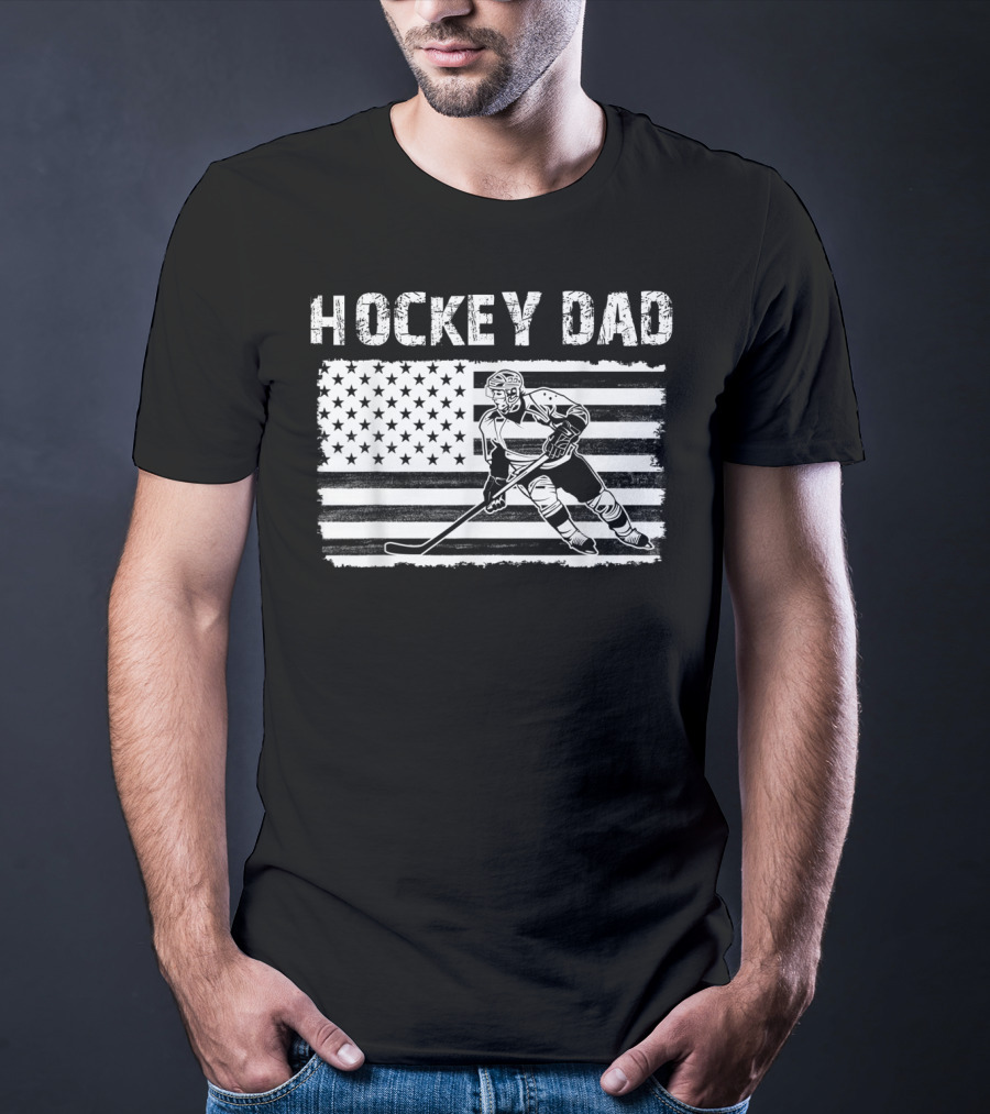 USA Hockey Dad Flag Skater T-Shirt