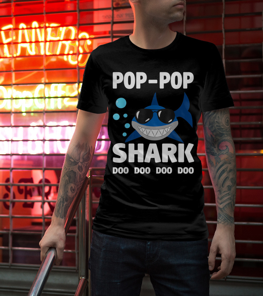 Pop Pop Shark Doo Doo Doo Doo Grandpa Father T-Shirt