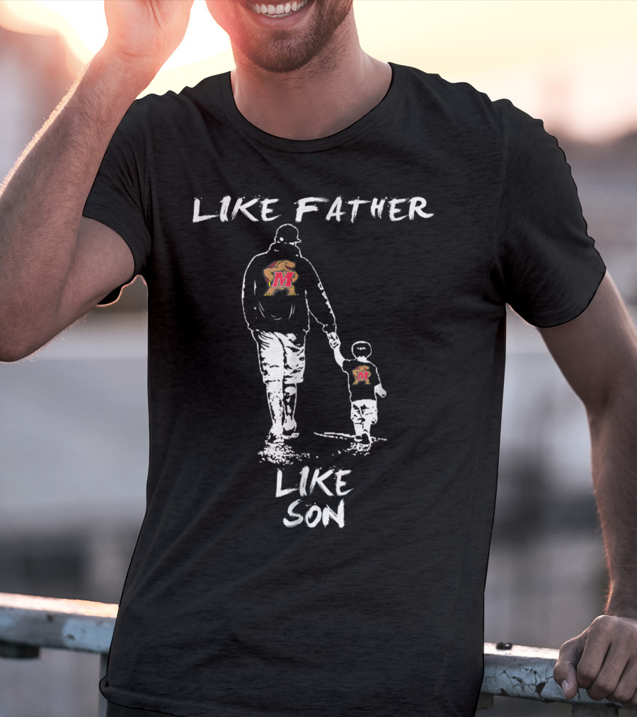 Maryland Terrapins Like Father Like Son Walking Together With Matching T-Shirt