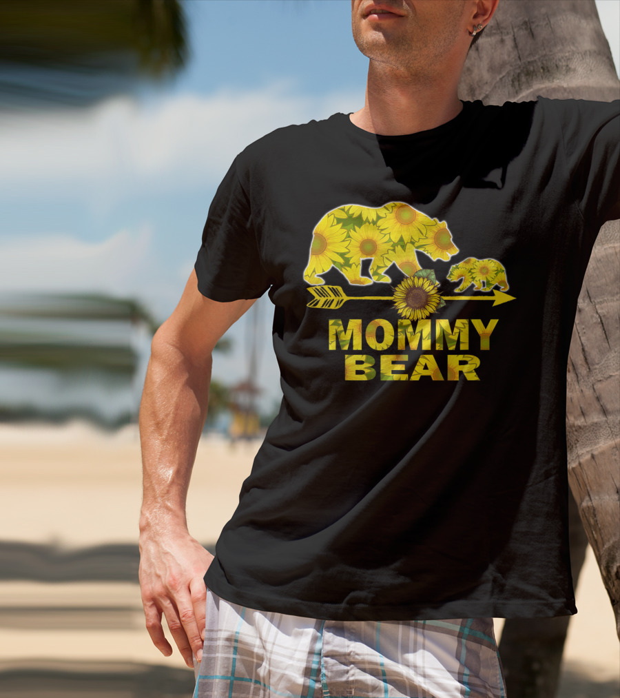 Mommy Bear Sunflower Arrow Mother Father T-Shirt
