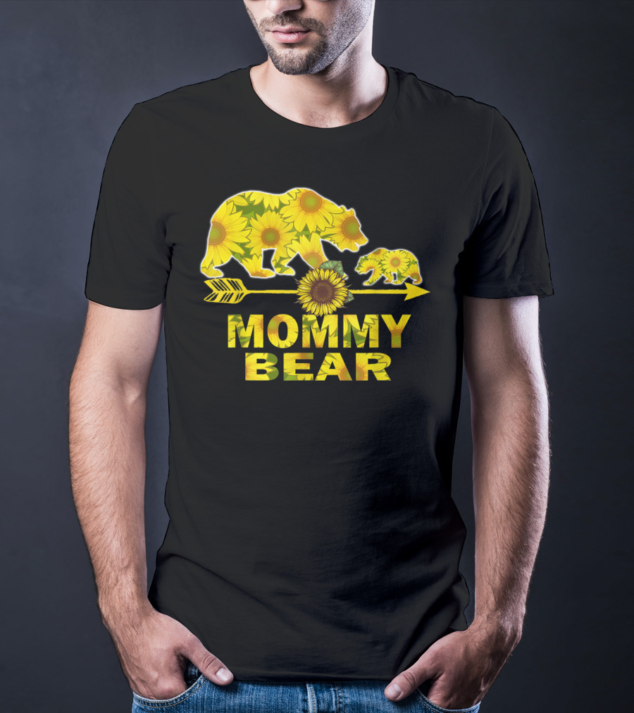 Mommy Bear Sunflower Arrow Mother Father T-Shirt