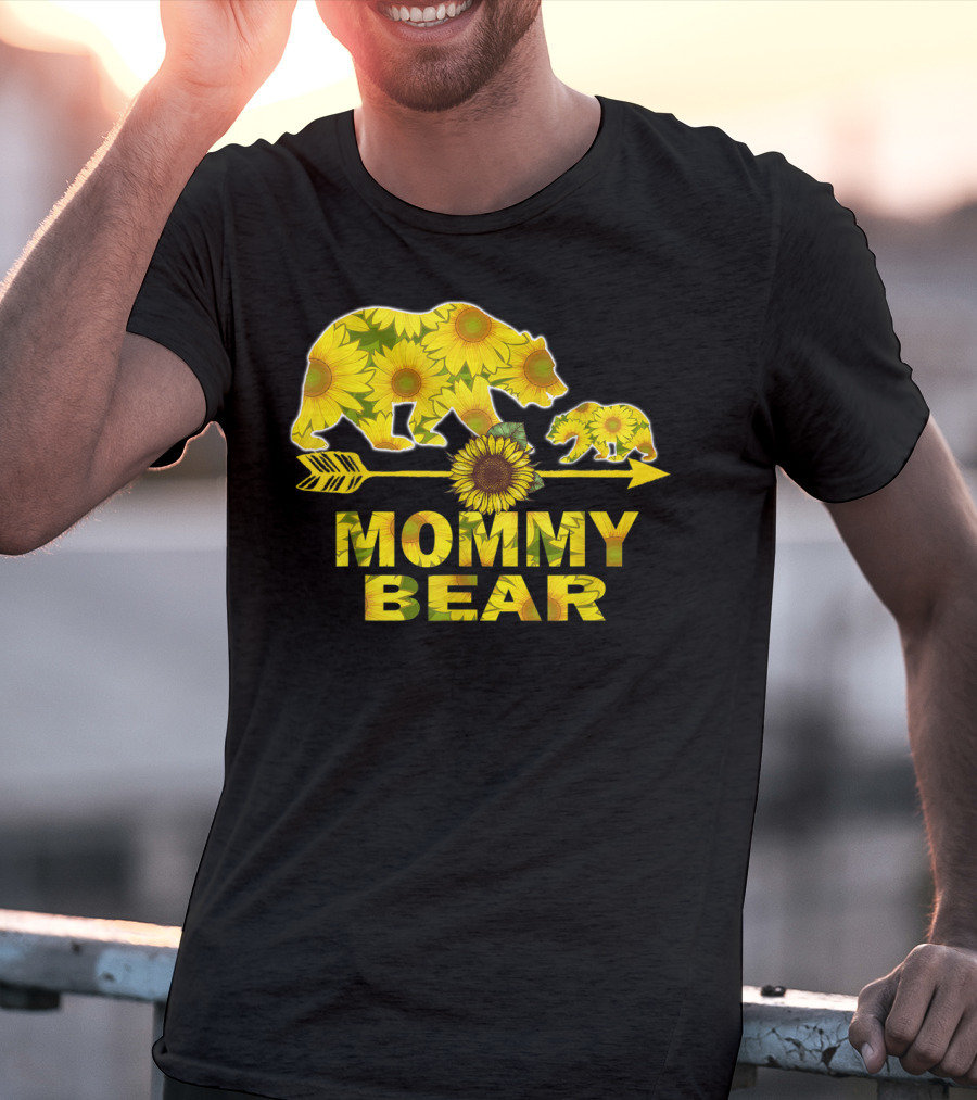 Mommy Bear Sunflower Arrow Mother Father T-Shirt