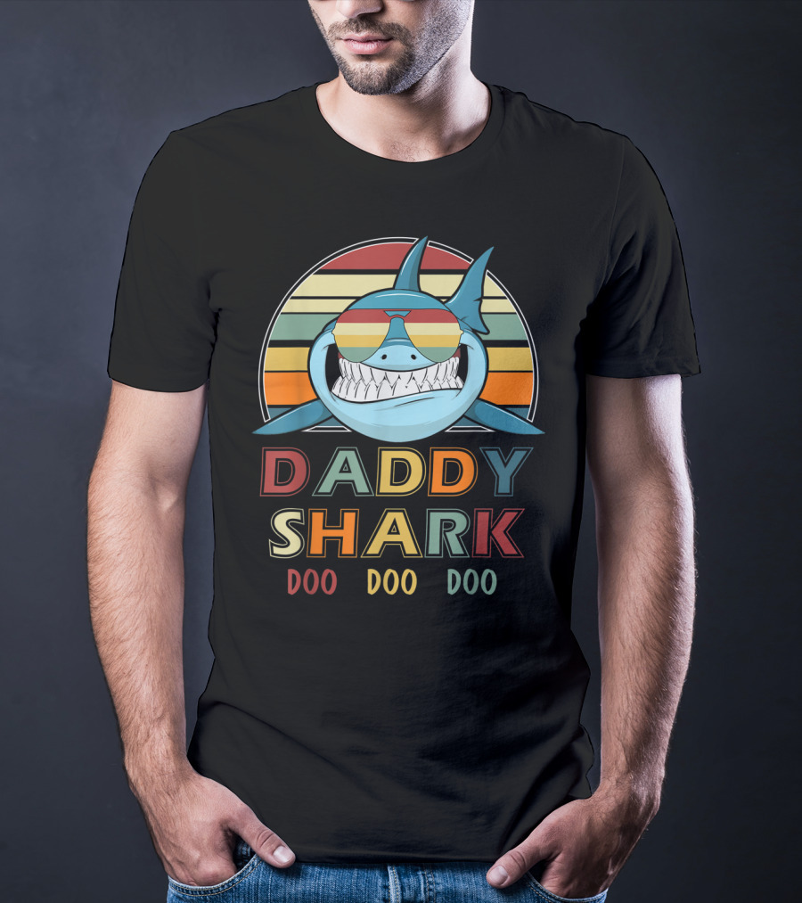 Daddy Shark Doo Doo Doo Retro Vintage T-Shirt