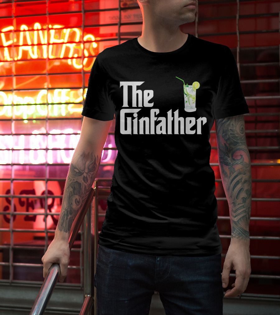 The Gin Father With Lime And Straw Gin And Tonic T-Shirt