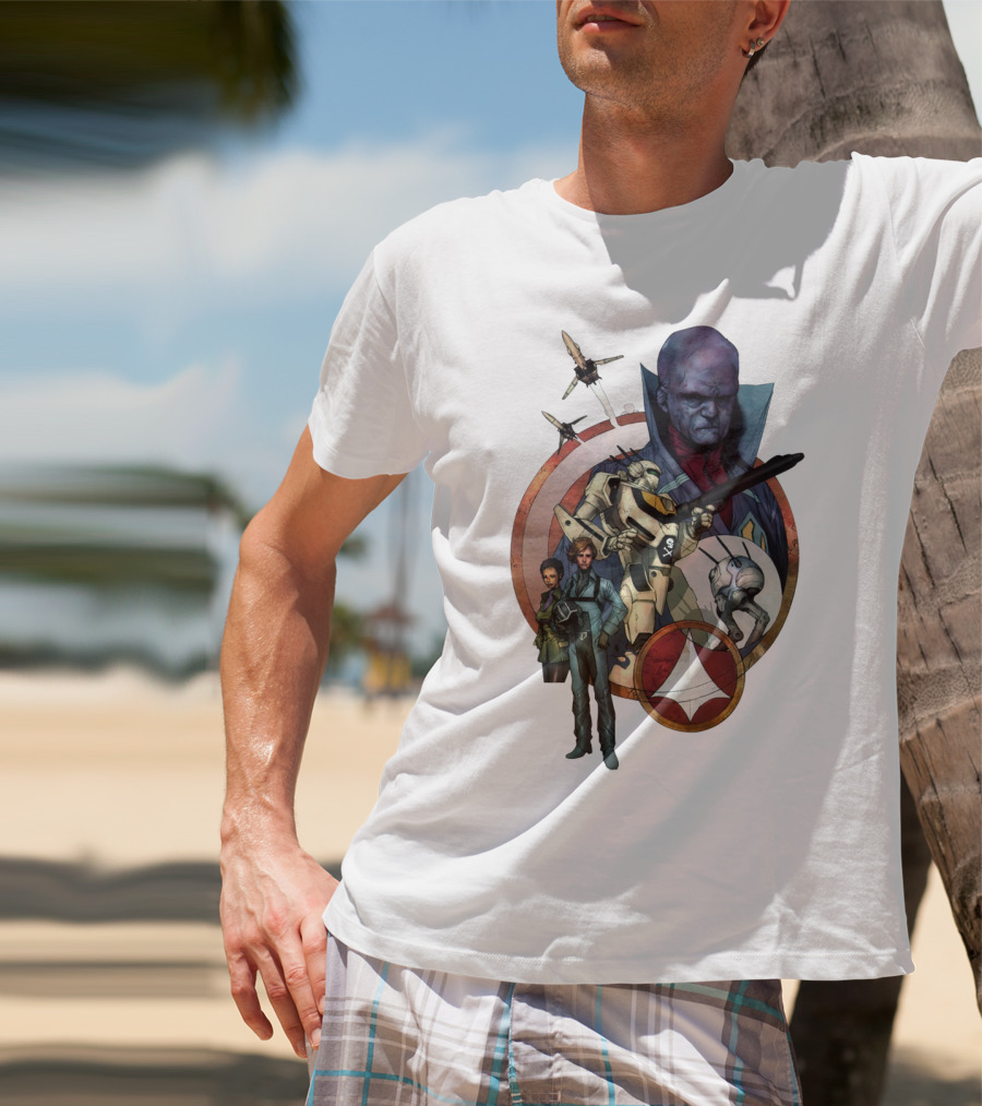 Robotech RBT Roy Fokker Lisa Hunter Zentraedi Logo Battle T-Shirt