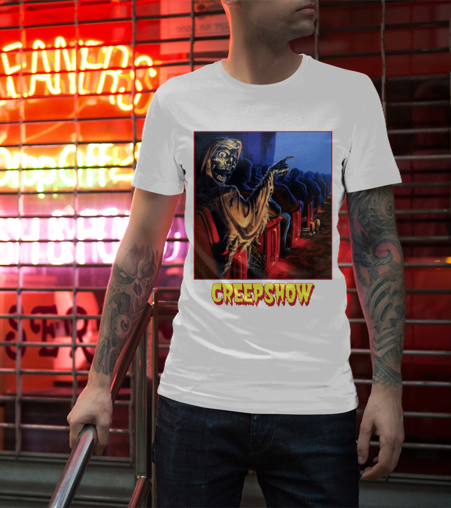 Creepshow Skeleton Ushers Menacing Audience In Theater Scene T-Shirt