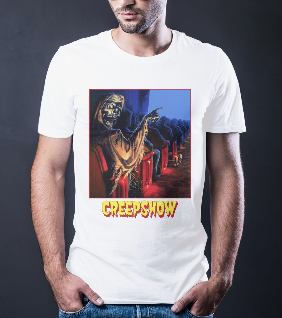 Creepshow Skeleton Ushers Menacing Audience In Theater Scene T-Shirt