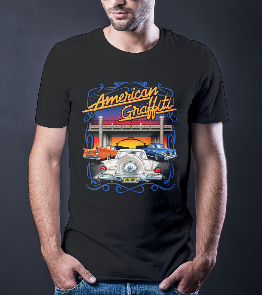 American Graffiti Classic Cars Scene T-Shirt